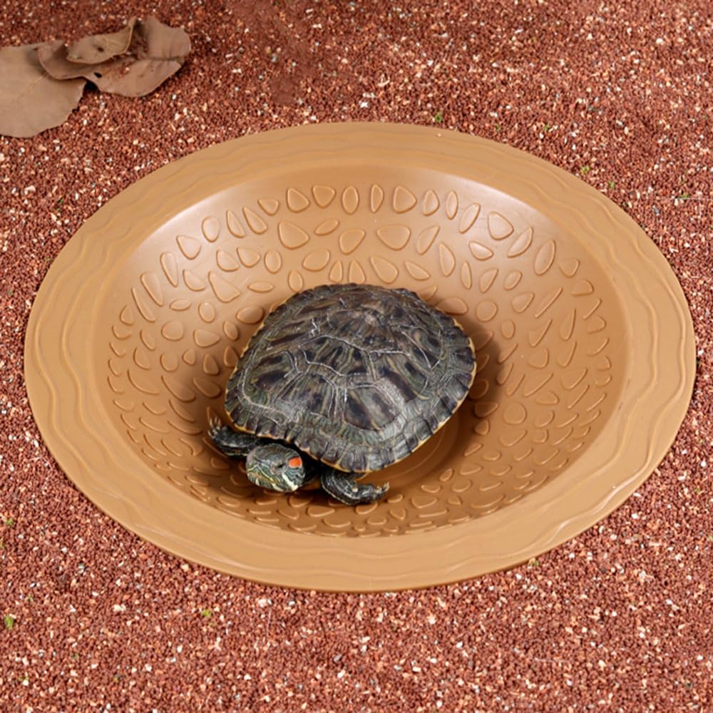 Turtle Bathing Pool Small, Resin Water Dish Feeding Bowl with Gentle