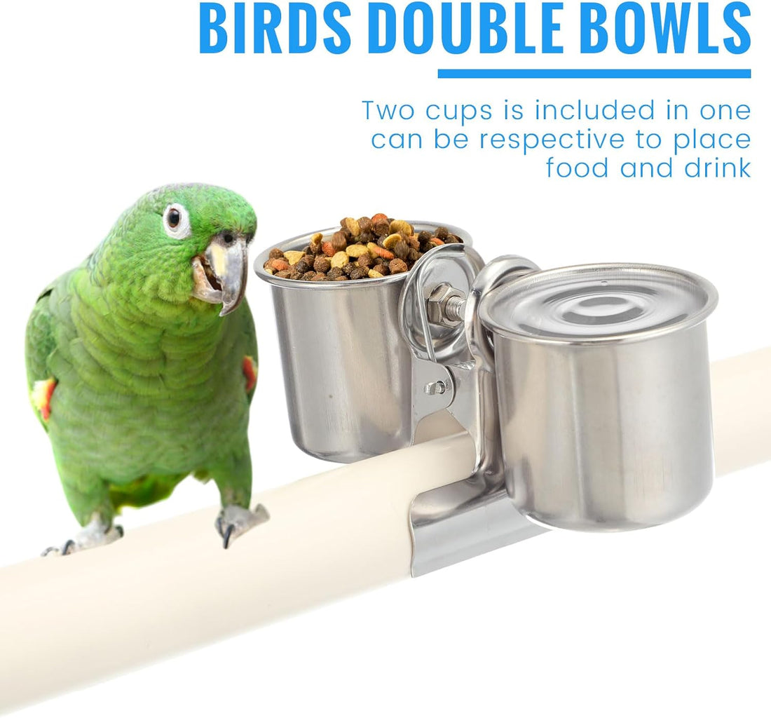 Tioncy 2 Pcs Stainless Steel Bird Bowls