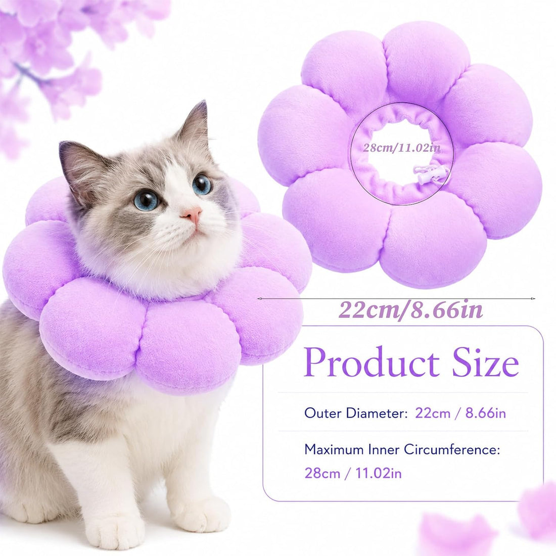 Cat Cone Collar, Comfy Cat Recovery Elizabeth Collar to Stop Licking