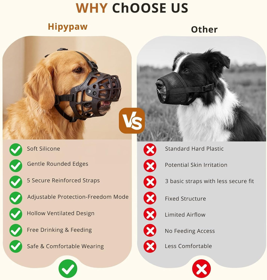 Basket Dog Muzzle: Adjustable Soft Dog Muzzles