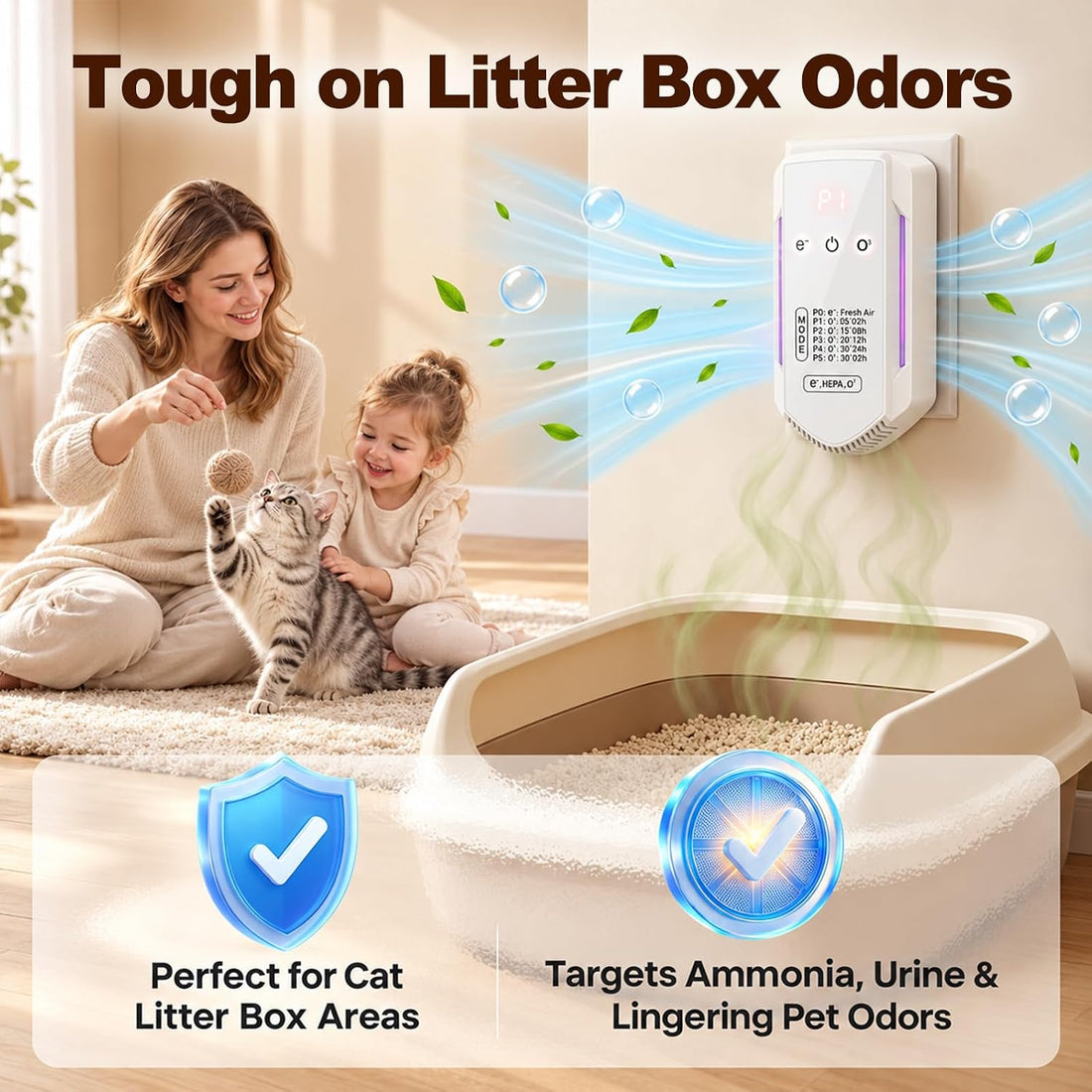 Cat Litter Deodorize, Pet Odor Eliminator for Home,Plug in Air