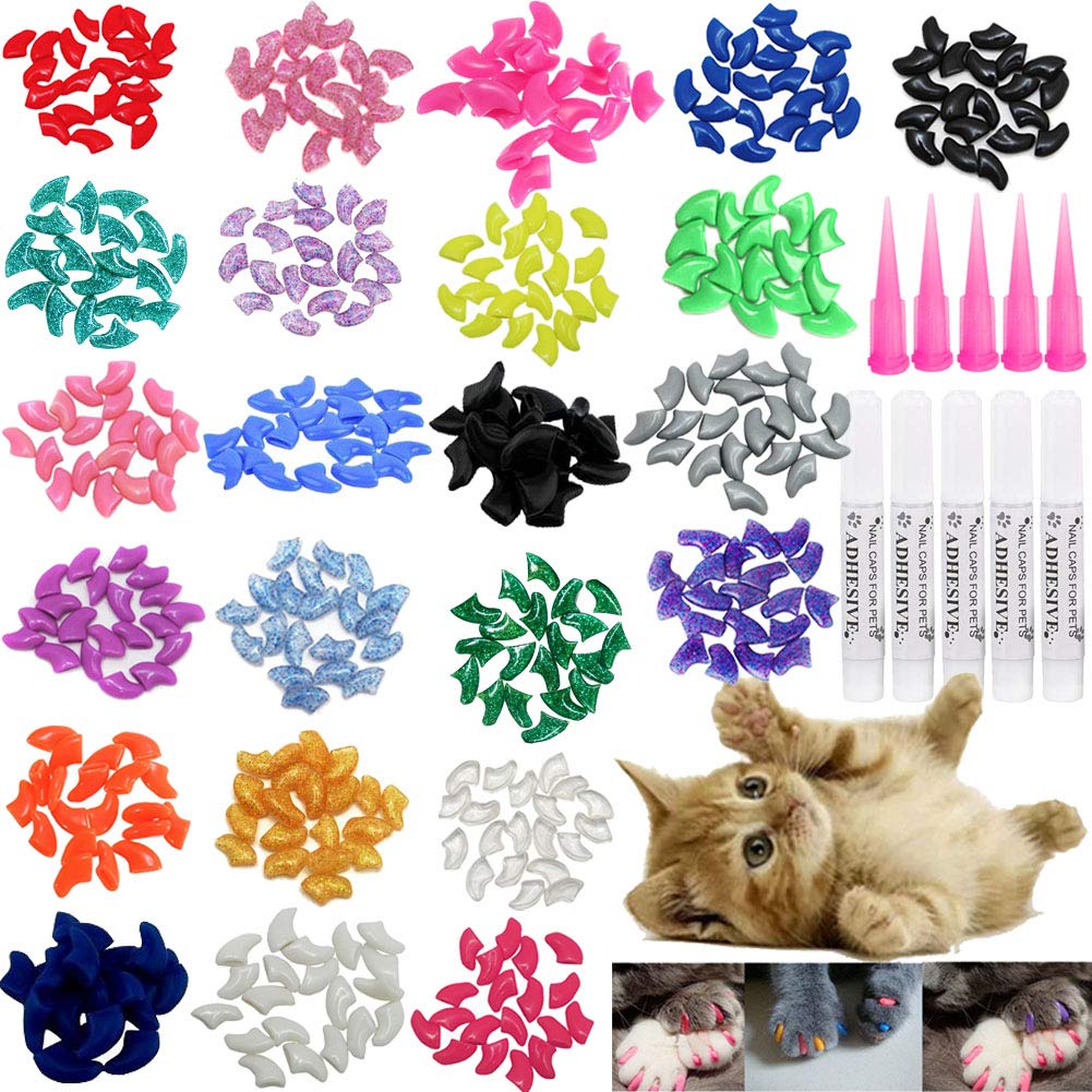 VICTHY Cat Nail Caps and Covers with Glue and Applicators