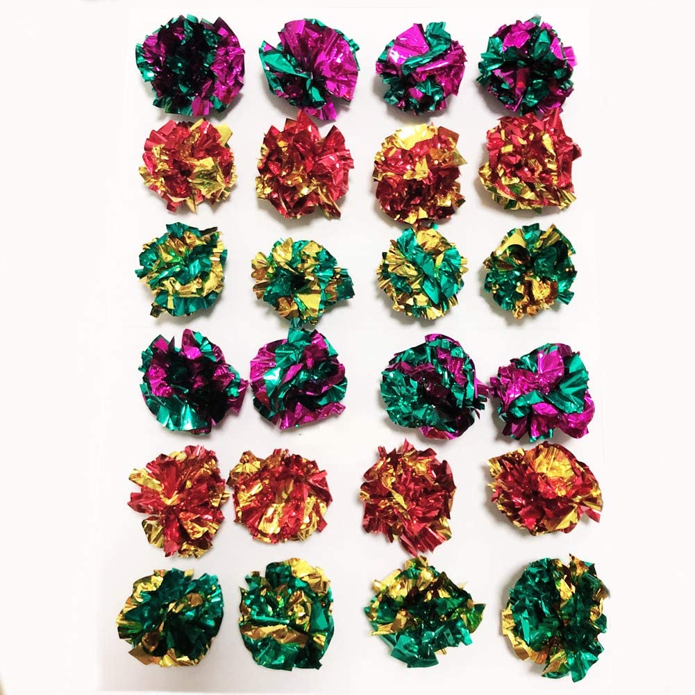 PETFAVORITES Mylar Crinkle Balls Cat Toys Interactive Crinkle Cat Toy