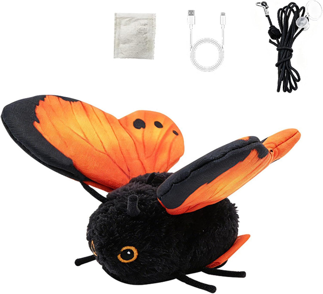 Interactive Cat Toy, Smart Flapping Wings Butterfly (No Flying