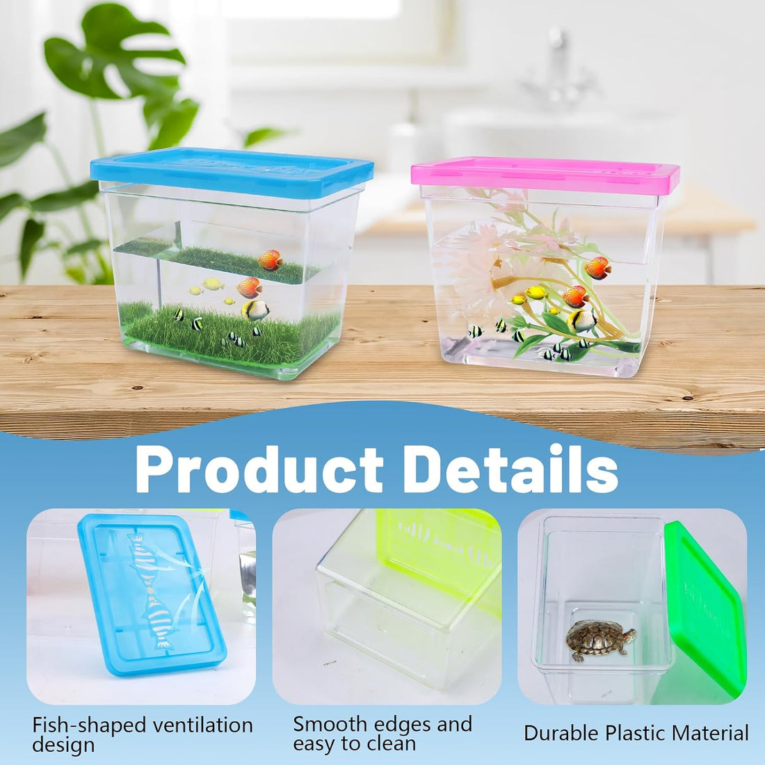 25 Pack Plastic Fish Bowl with Lids