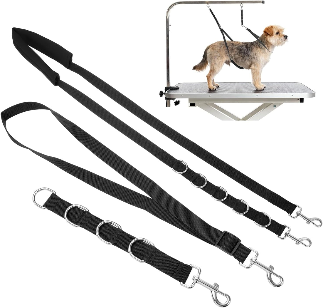 Dog Grooming Belly Strap, Pet Grooming Loops (Red, 3 Pcs)