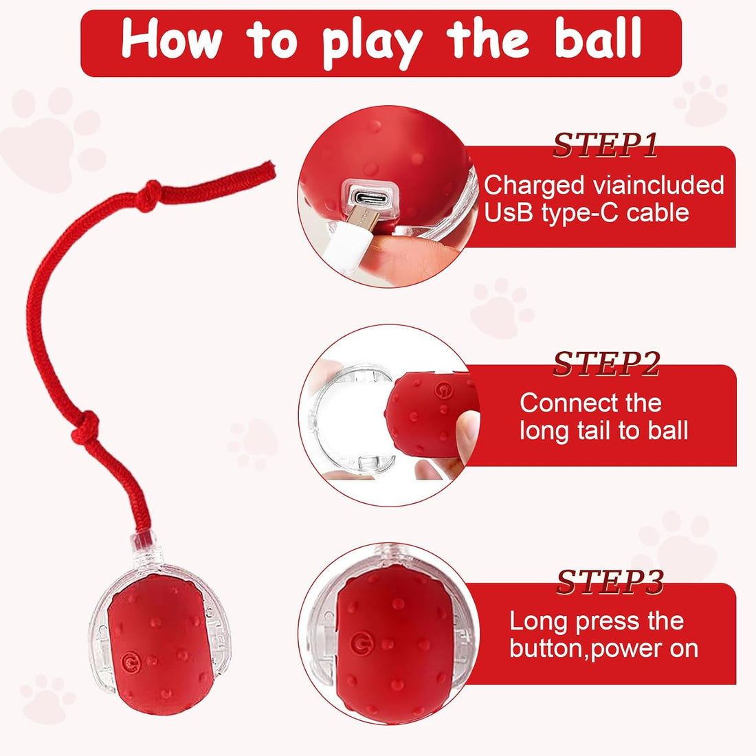 Interactive Cat Toys Smart Ball for Cats & Dogs! Now with 2 Rapid