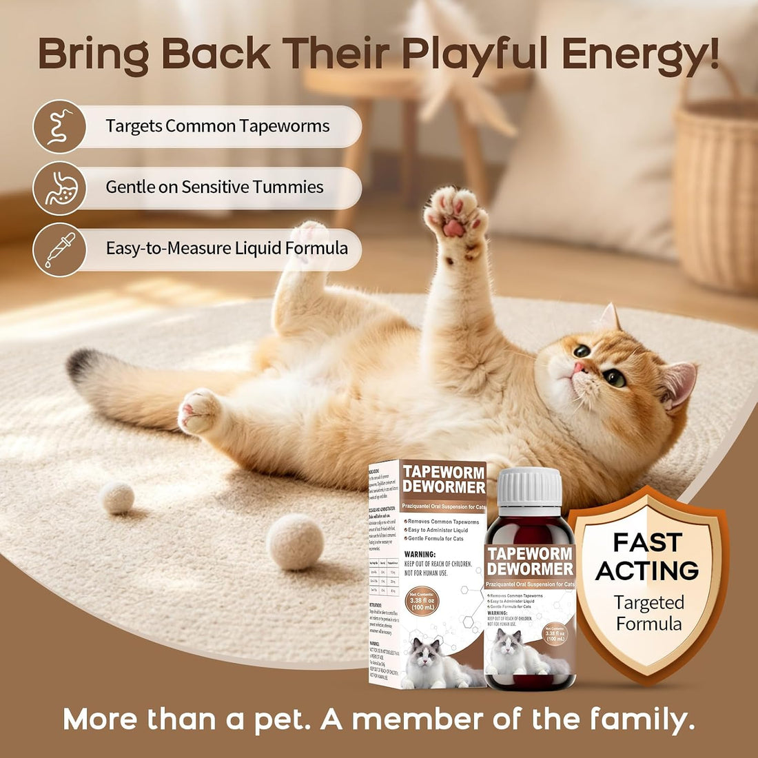 Tapeworm Dewormer for Cats and Kittens