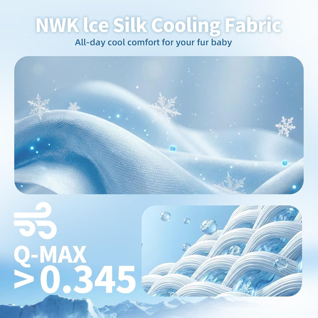 NWK Pet Cooling Mat Q-Max>0.345 Fabric for Dogs & Cats