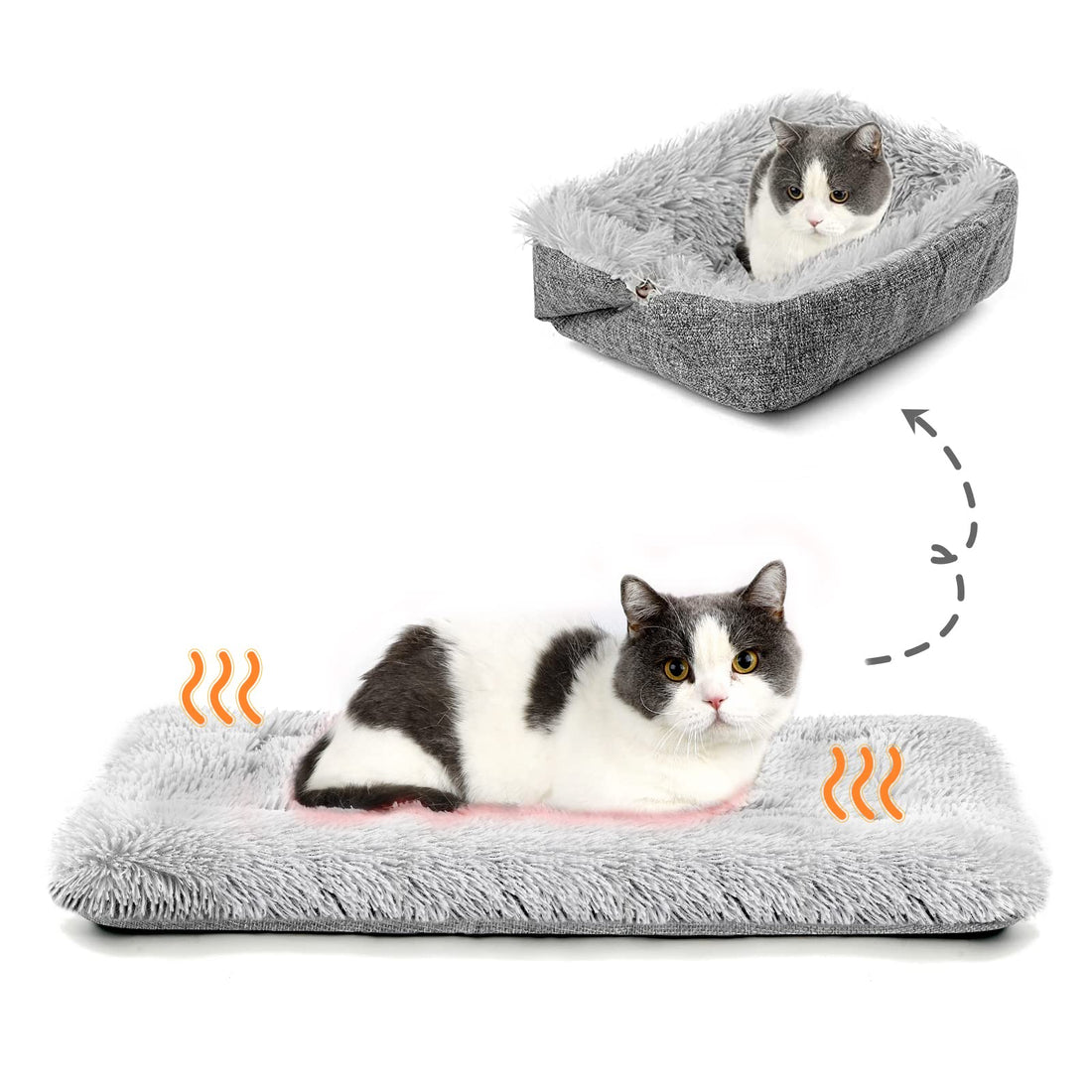 HDLKRR Cat Bed Self Warming, Foldable Self Heated Cat Mat Heating Pad