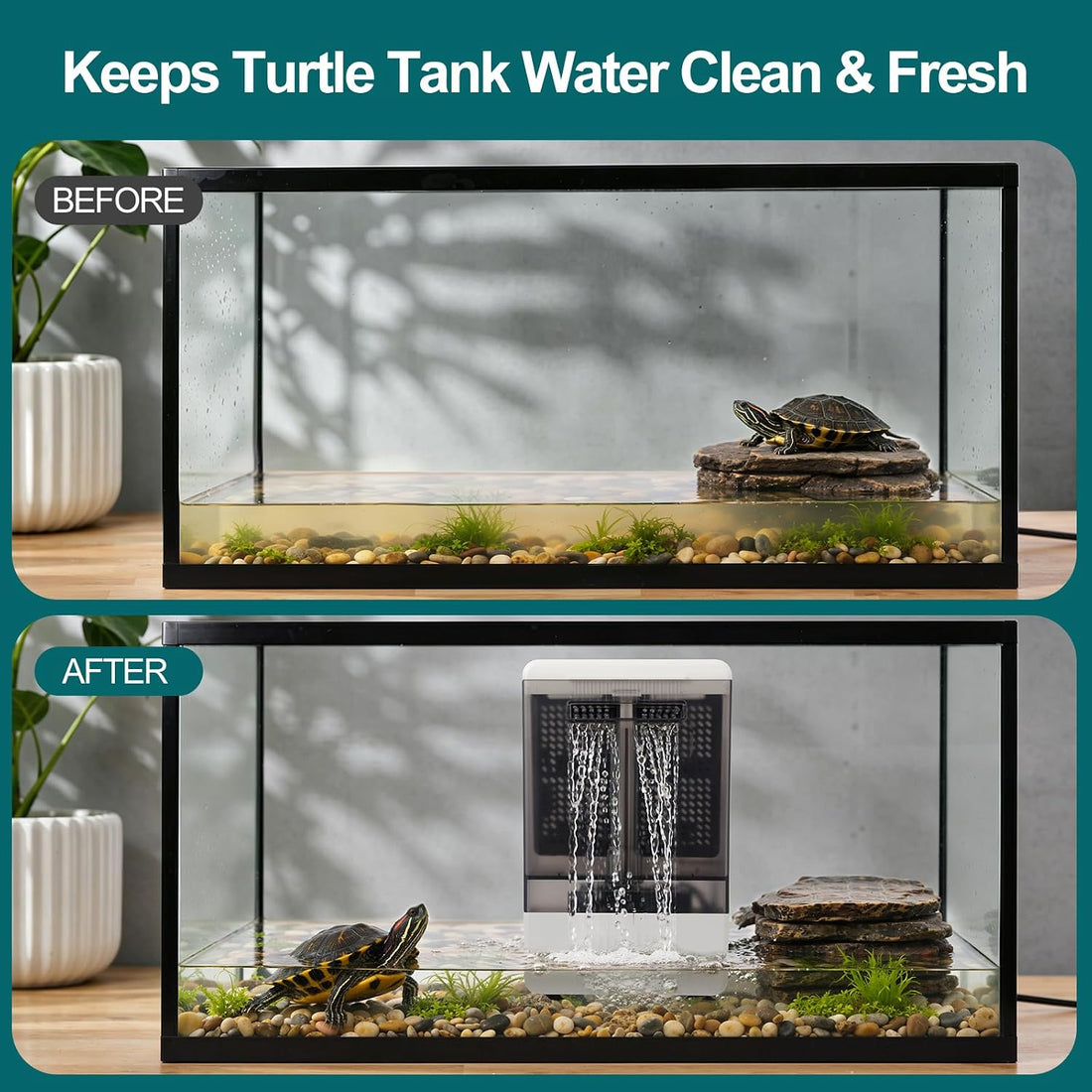 Turtle Tank Filter Aquarium Filter for Low Water Level