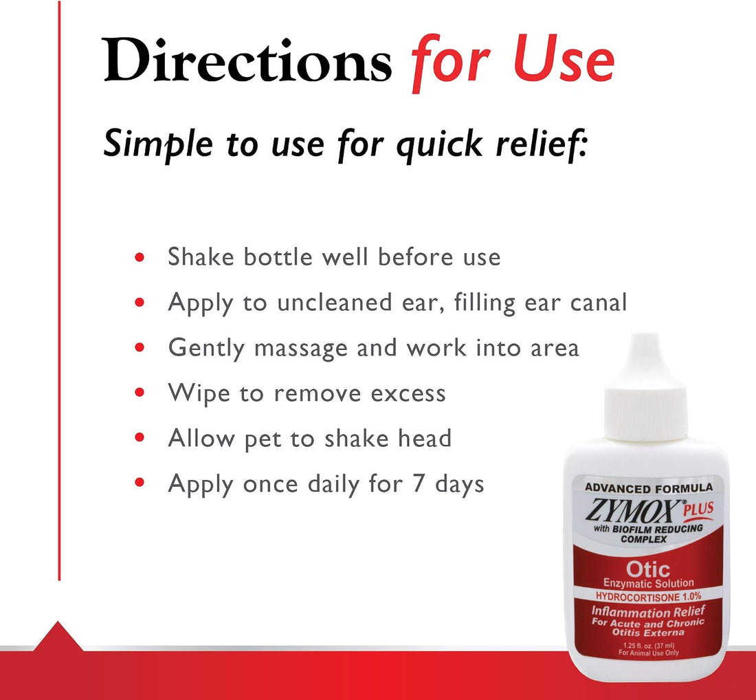 Zymox Advanced Formula Otic Plus Enzymatic Ear Solution for Dogs
