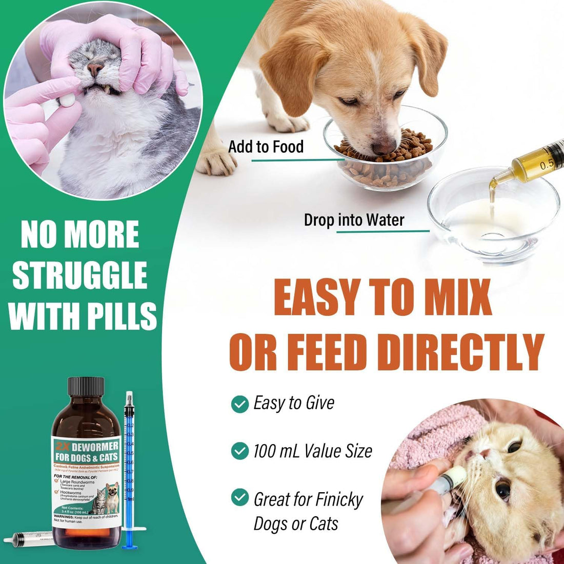 Liquid Dewormer 2X for Dogs & Cats