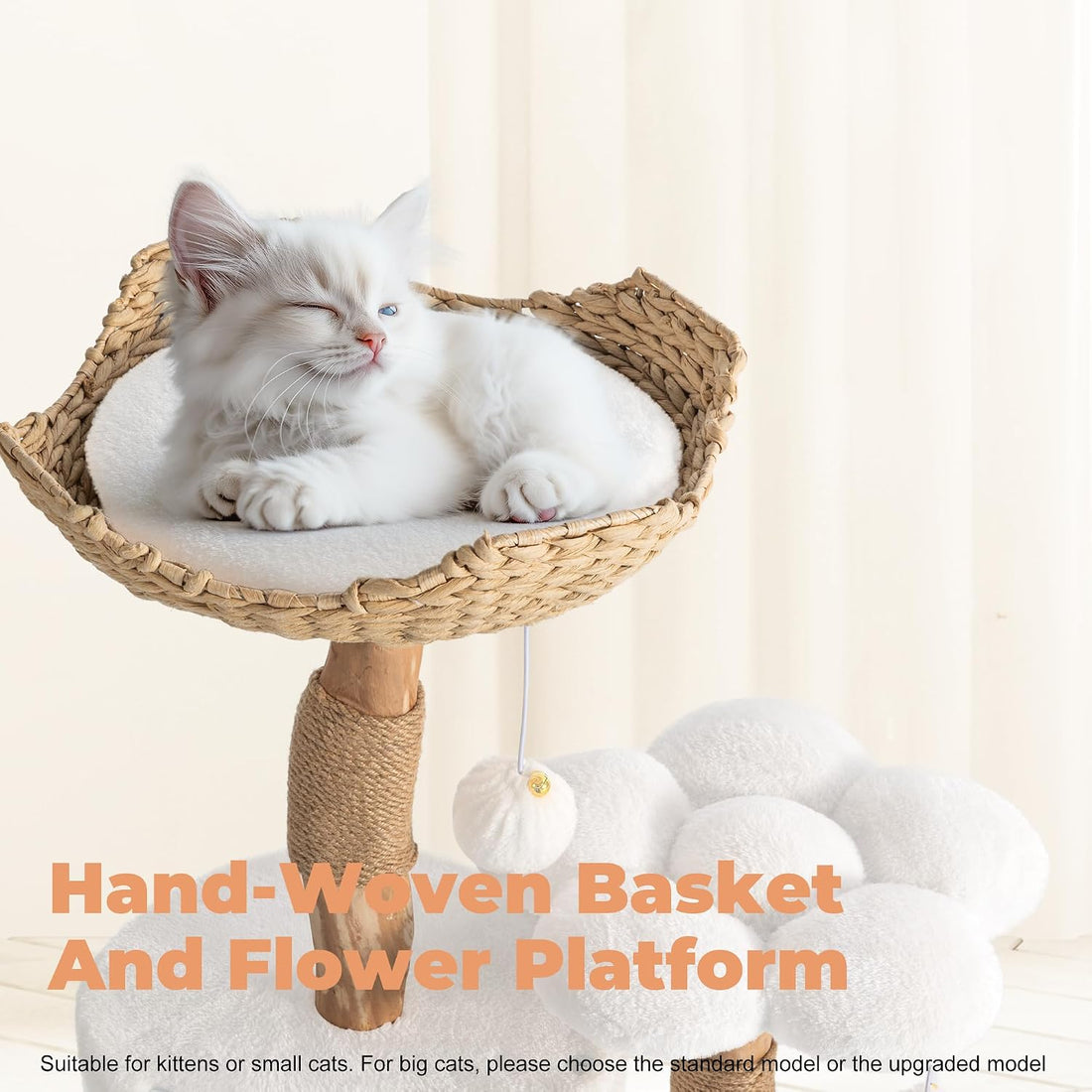 Easyego Modern Cat Tree, 26.3" Aesthetic Wood Cat Tree Tower
