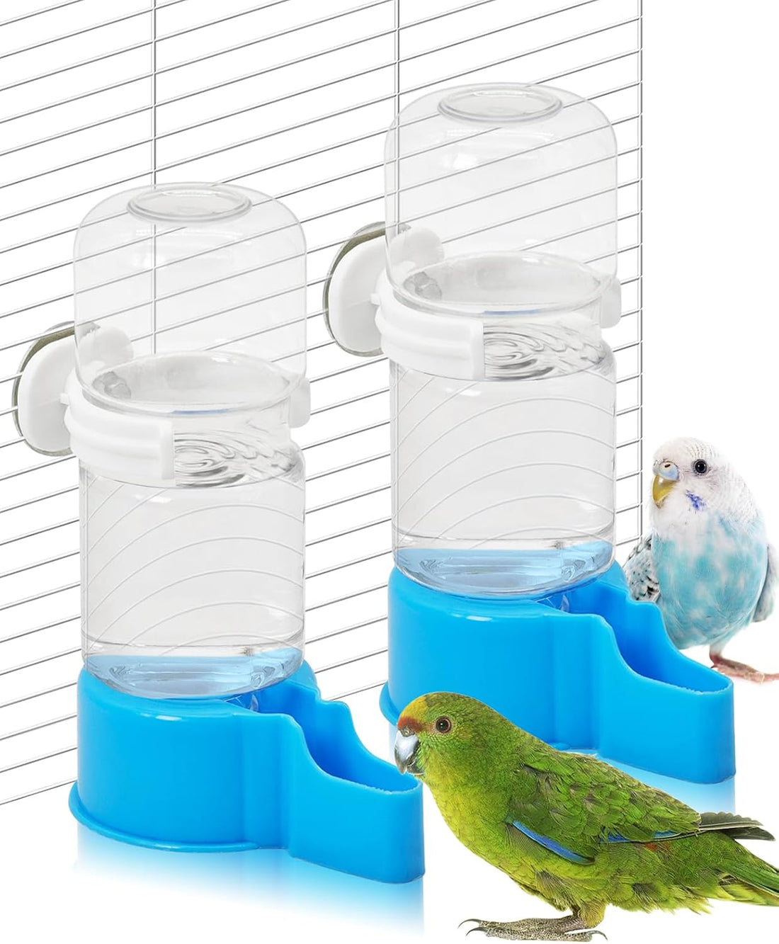 BNOSDM Bird Water Dispenser 2 Pcs Automatic Parakeet Cage Feeder No