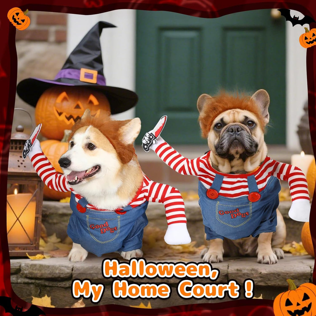 T2Y Dog Halloween Costume Pet Deadly Doll Chucky Dogs Costume