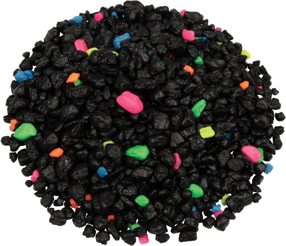 GloFish Aquarium Gravel, Black With Fluorescent Accents