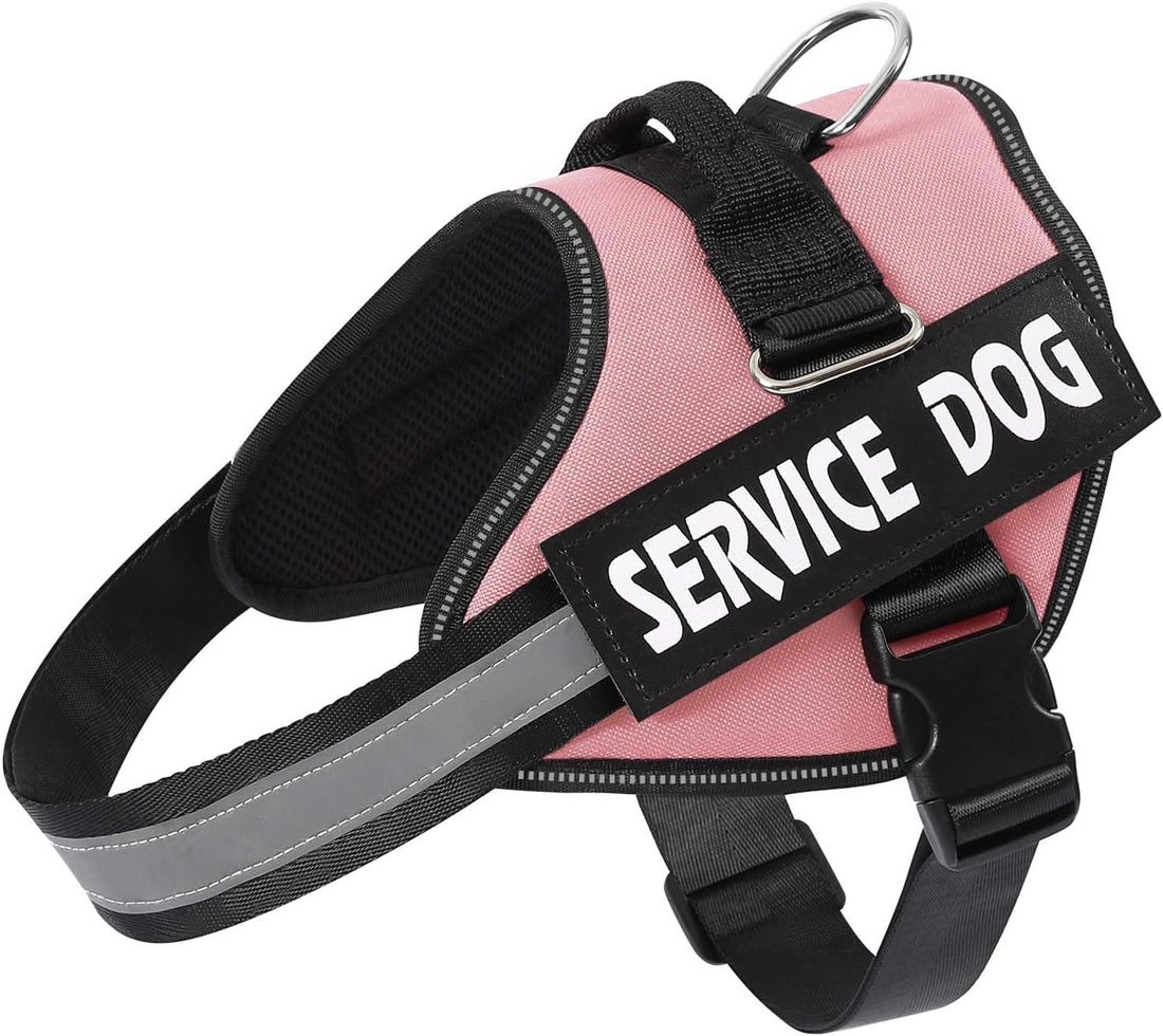MUMUPET Service Dog Harness, No Pull & Reflective Pet Vest, Red, S