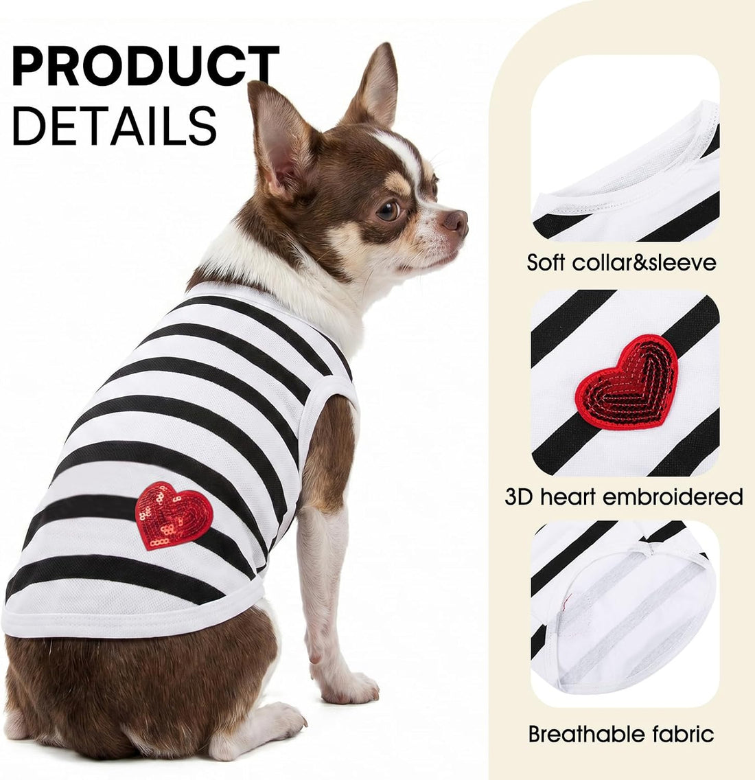 Preferhouse Pet Dog Striped T-Shirt Dogs Cats Cotton Vest Spring