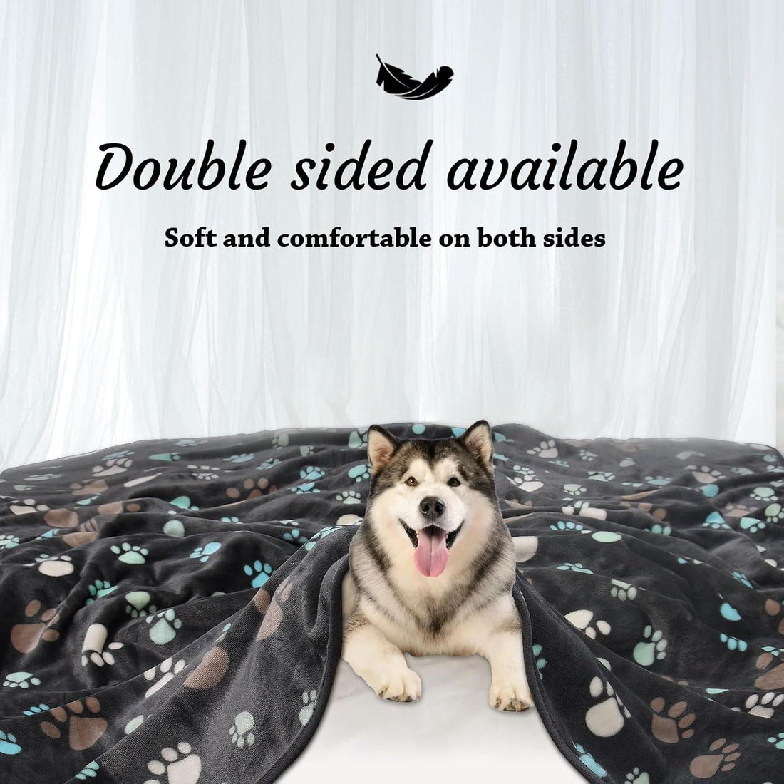 Rezutan Upgraded Flannel Blankets for Large Dogs & Cats