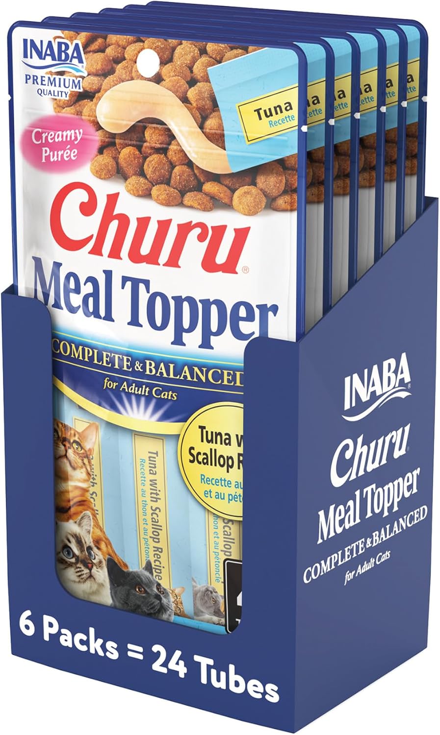 INABA Churu Meal Topper for Cat Food, Chicken, 24ct