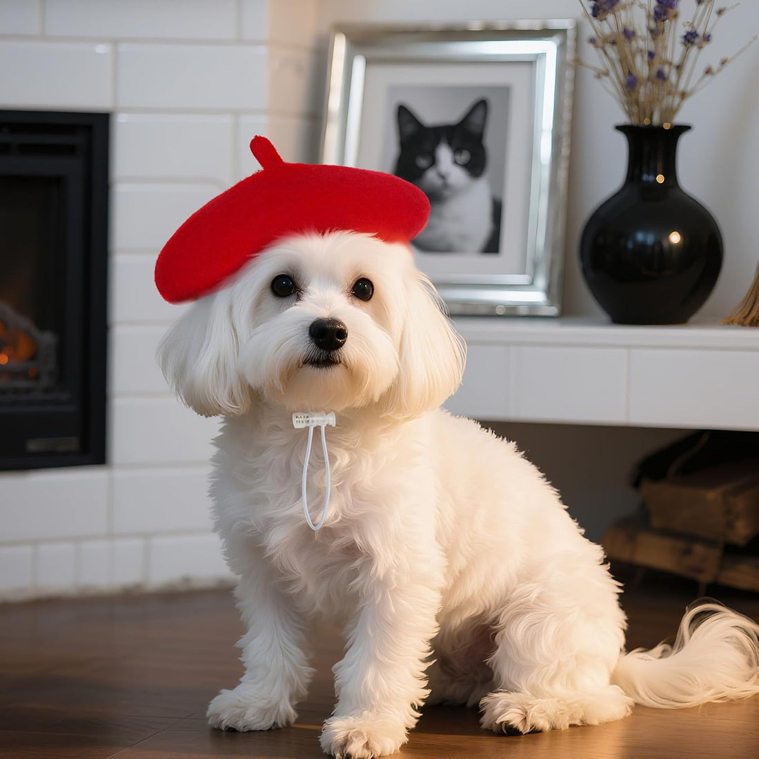 choyaxo 1pcs Dog Beret Funny Artist Dog hat for Small Dogs Cat