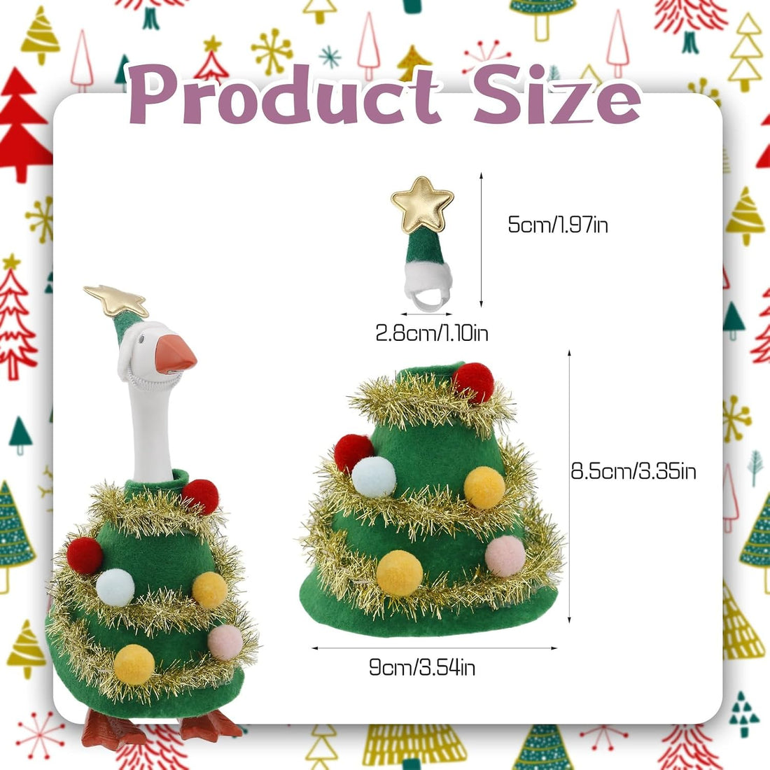 7 Inch Desk Goose Outfits, Mini Christmas Tree Costume for Desktop