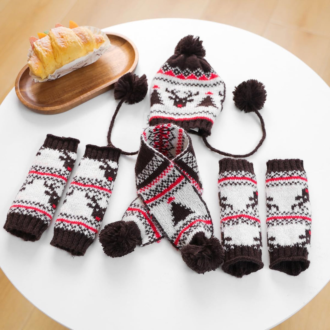 Dog Hat & Scarf Set, Knitted Pet Christmas Winter Warm Caps