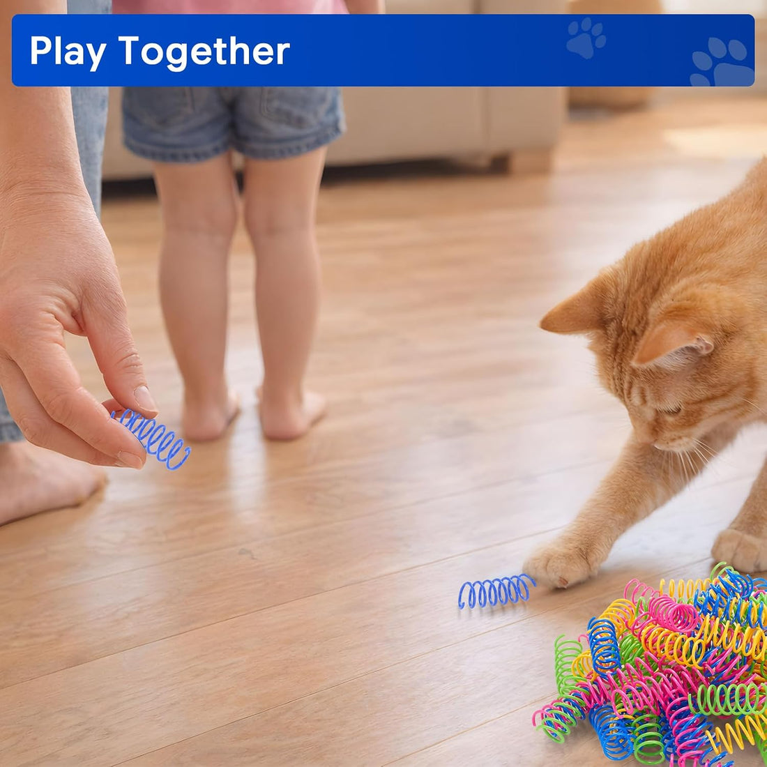 80 Pack Cat Spring Toys, Interactive Self Play for Indoor Cats
