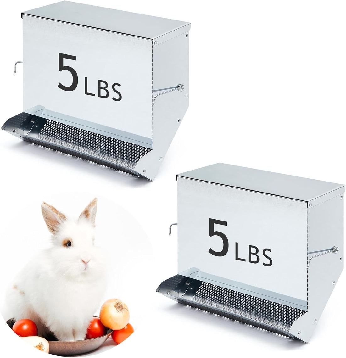 Maxcheck 2 Pcs Rabbit Feeder for Cages