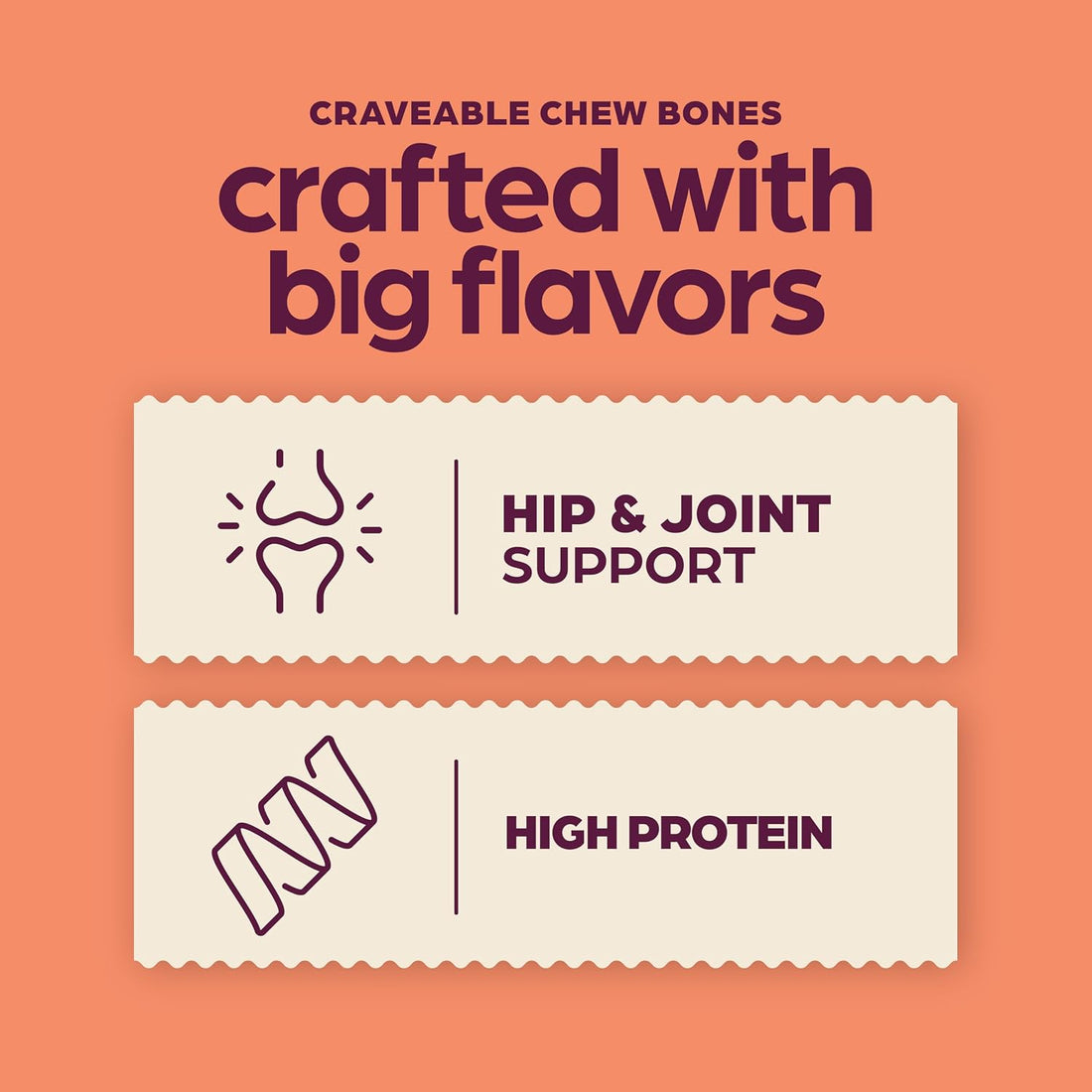 Chewsday, Dog Treats, Rawhide Free Chew Bones, 3 Count