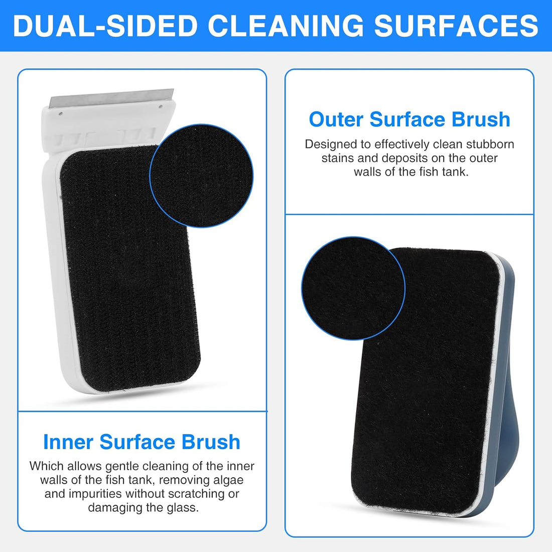 fishkeeper Aquarium Strong Magnetic Glass Cleaner Brush