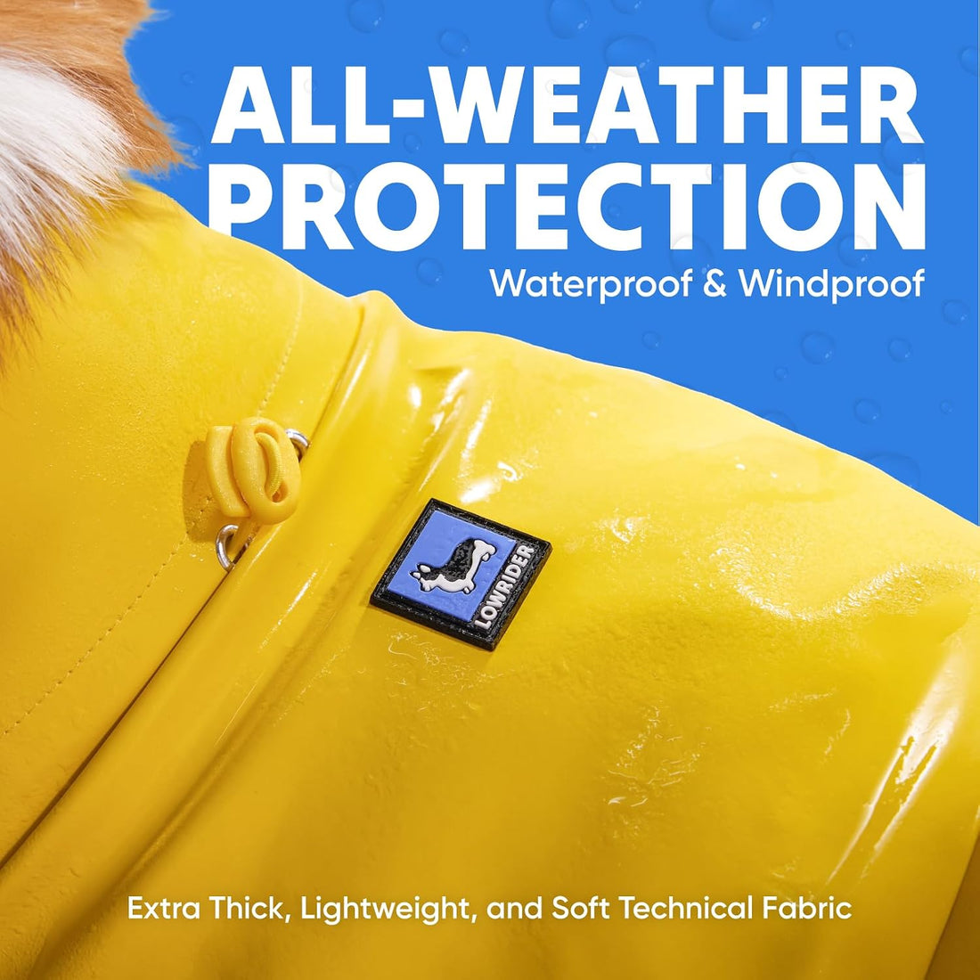 LOWRIDER Dog Raincoat- Adjustable Waterproof, Windproof