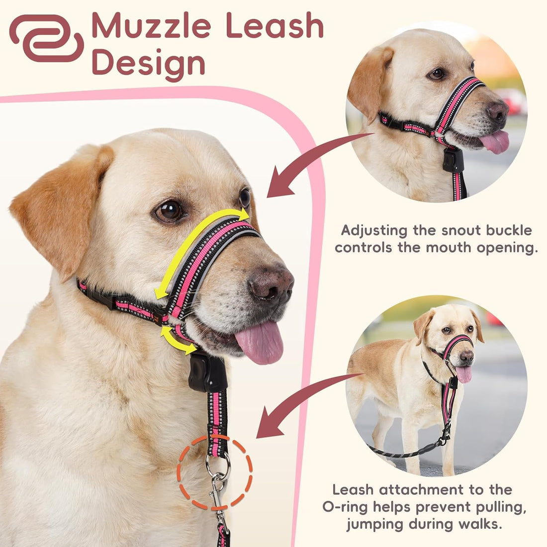 BARKLESS Soft Dog Head Collar for Large Medium Dog