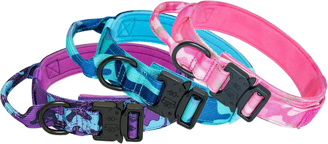 Hotsky Tactical Dog Collar, Adjustable Military Training Nylon Airtag