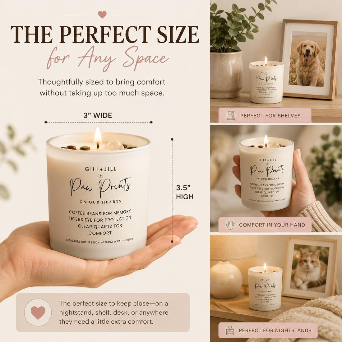 Premium Paw Prints Pet Memorial Candle – Paraffin-Free Soy Wax