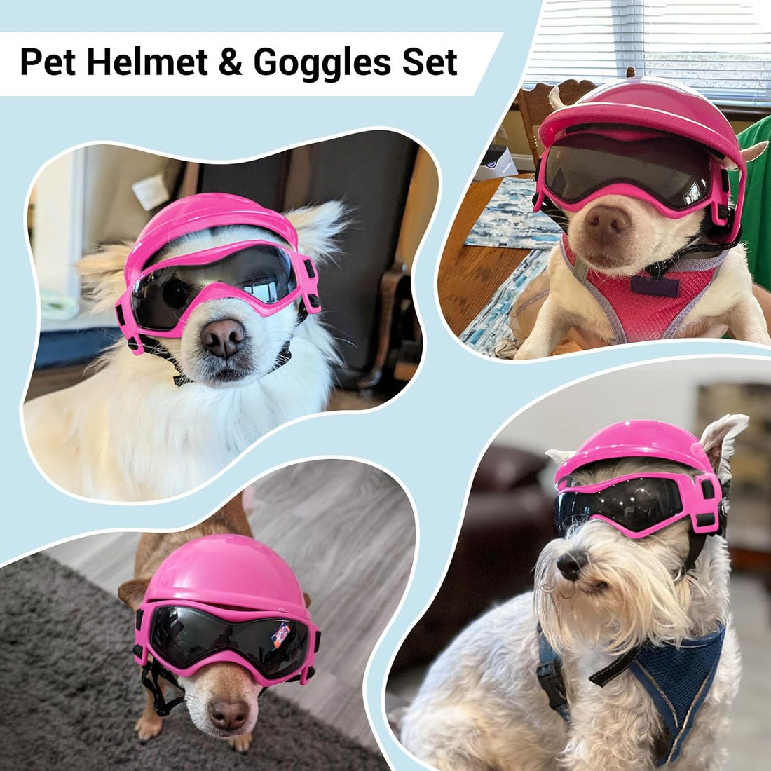 BillionChains Dog Helmet with Goggles