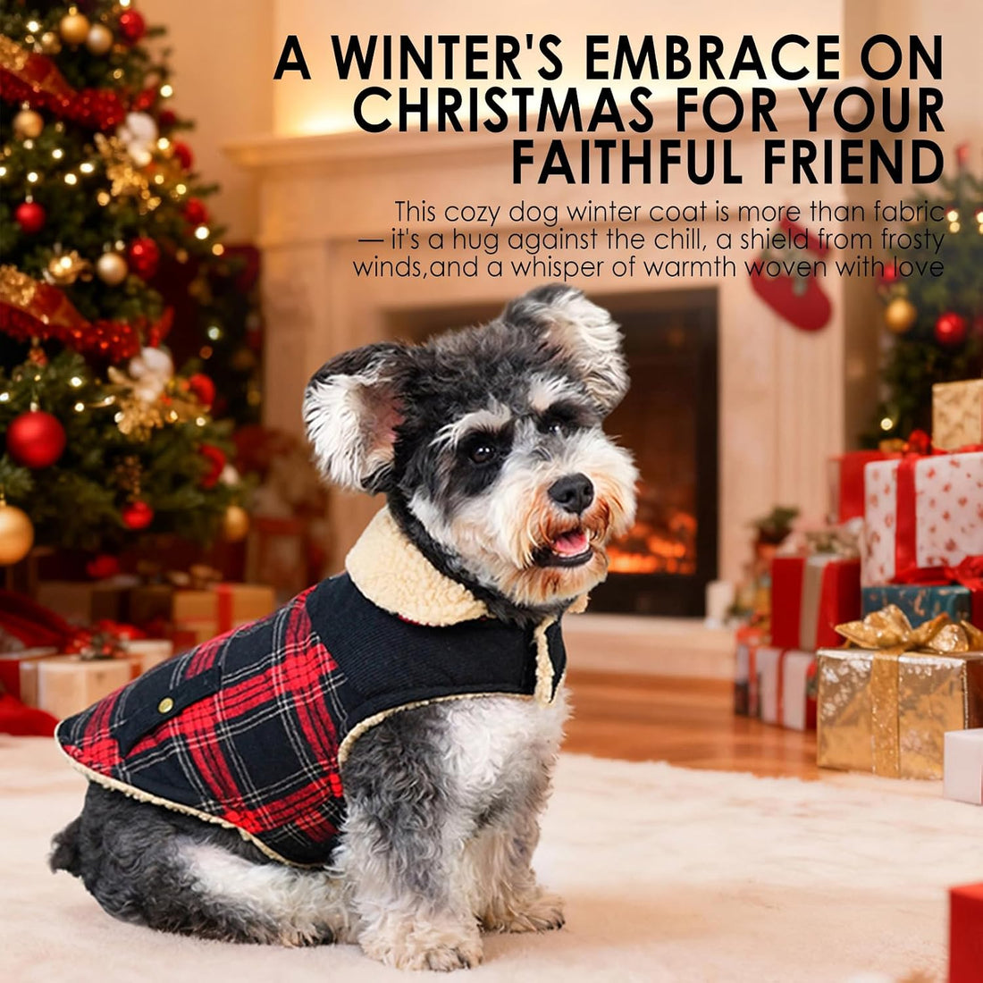 Extra-Small Dog Winter Coat, Puppy Plaid Warm Puffer Jacket