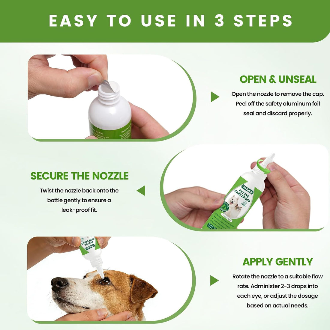 Cozura Dog Eye Drops for Allergies & Itching - Relief for Dry Red Eyes