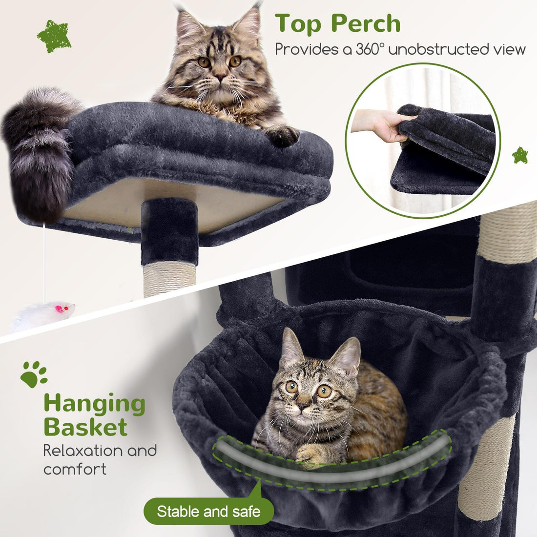 Globlazer Extra Large Cat Tower for Big Cats 20 lbs, 81in, F81