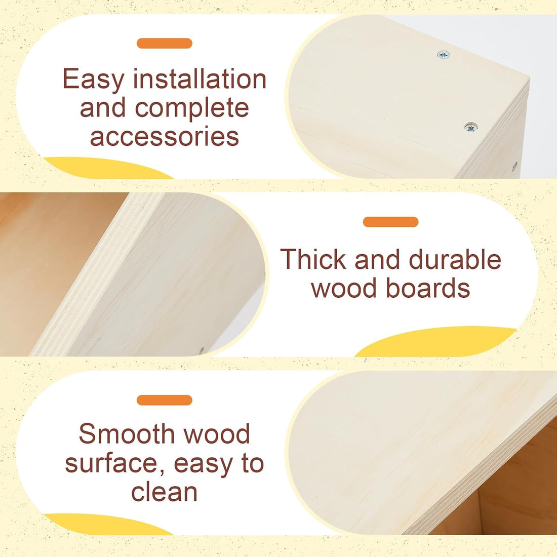 Maxcheck 1 Pack Wooden Rabbit Nesting Box, 16x11x11 Inch Hutch Hideout