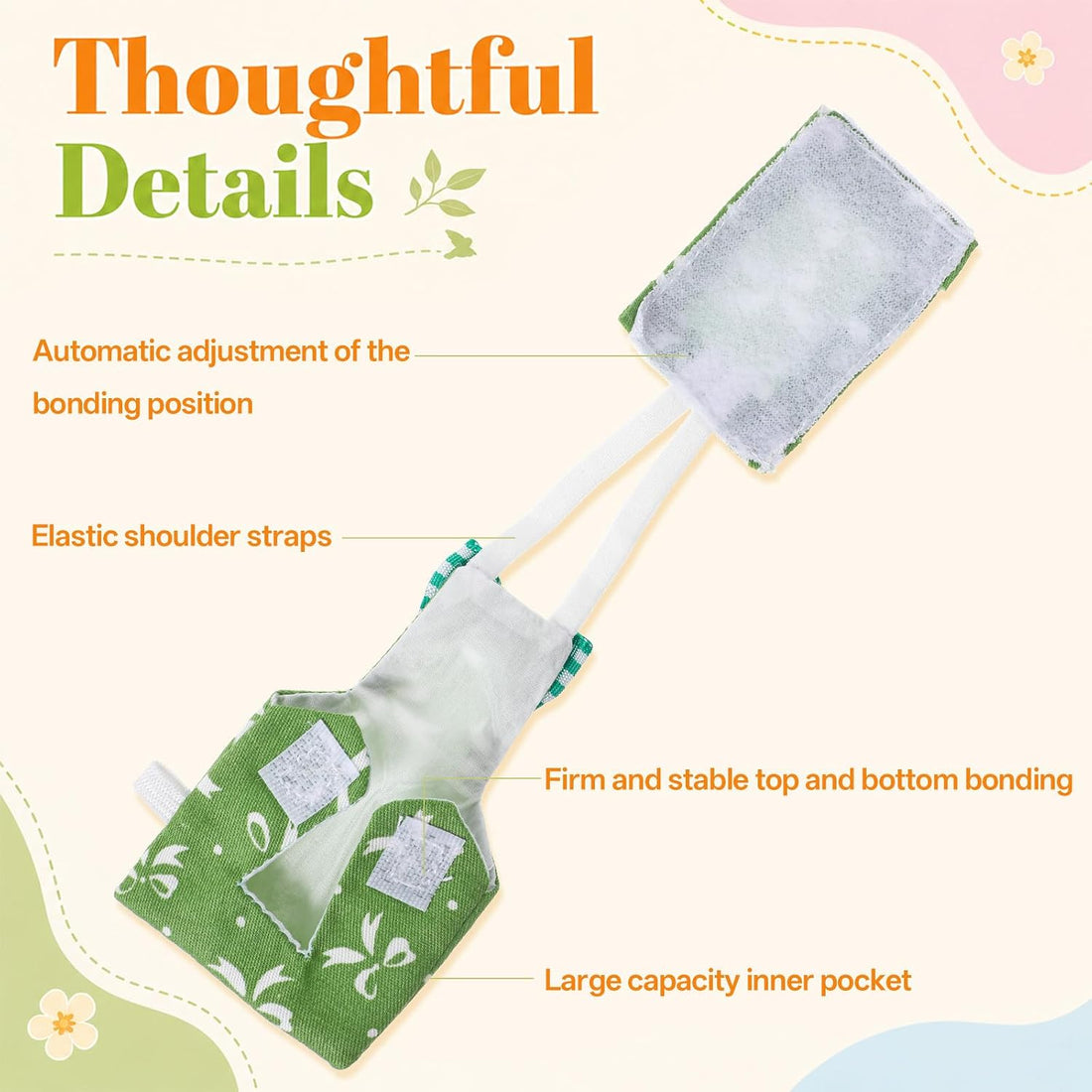 10PCS Bird Diapers, Reusable Parrot Diaper with Waterproof Inner