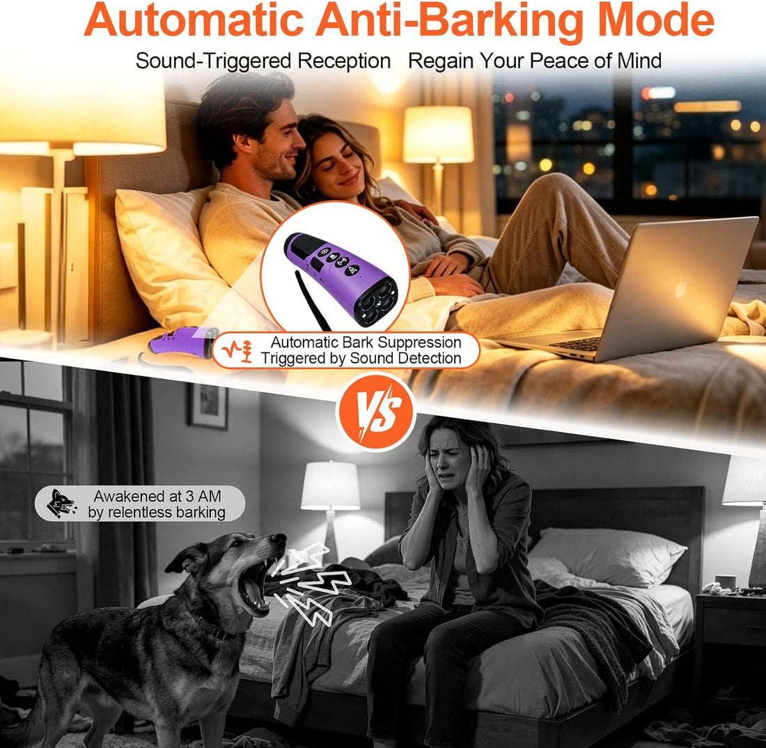 Dog Bark Deterrent Device, 4X Ultrasonic Anti Barking with 5 Modes