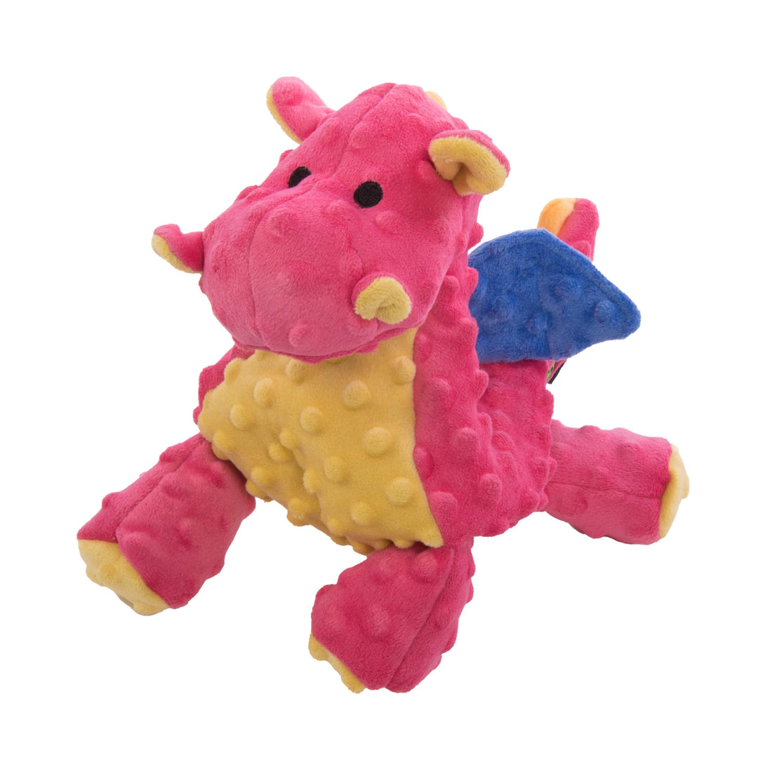 goDog Bubble Plush Dragons Squeaky Dog Toy, Chew Guard Technology