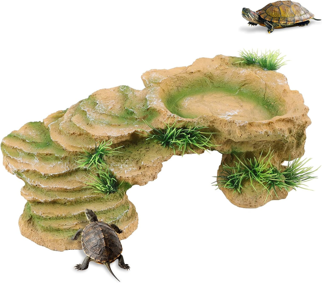 Turtle Docks for Basking Reptile Rock Cave Hideout