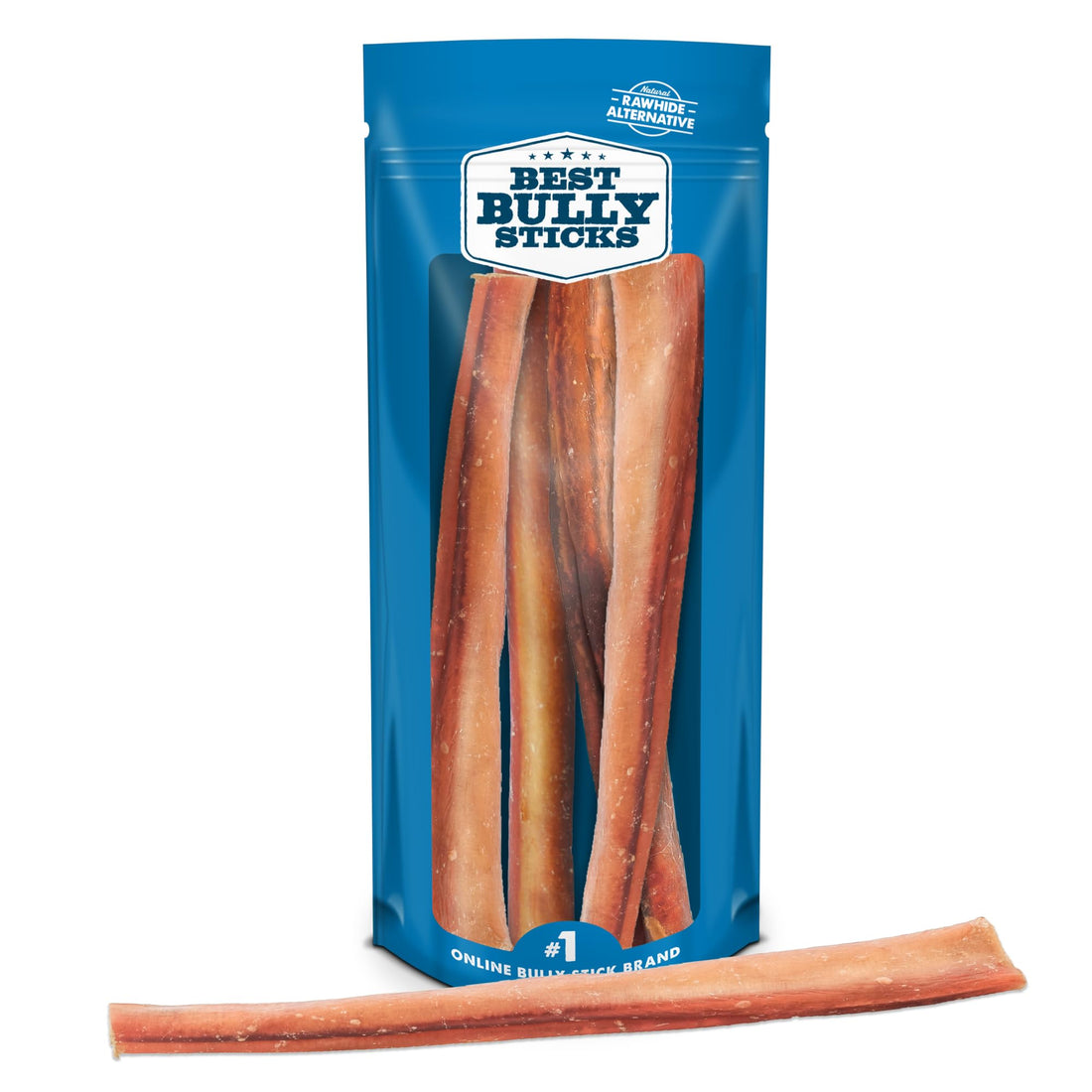 Best Bully Sticks Natural Jumbo Bully Sticks for Large Dogs - 12 Inch