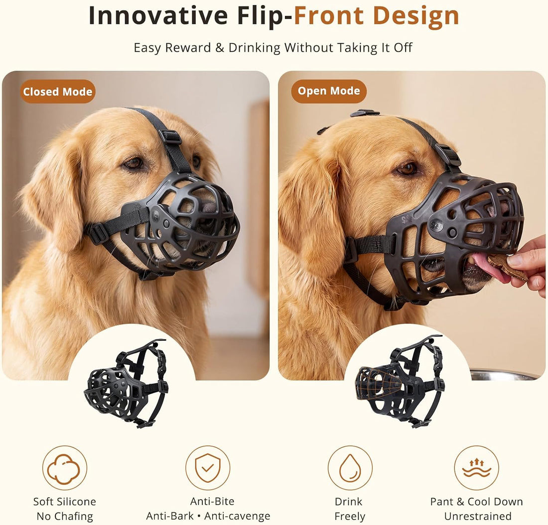 Basket Dog Muzzle: Adjustable Soft Dog Muzzles