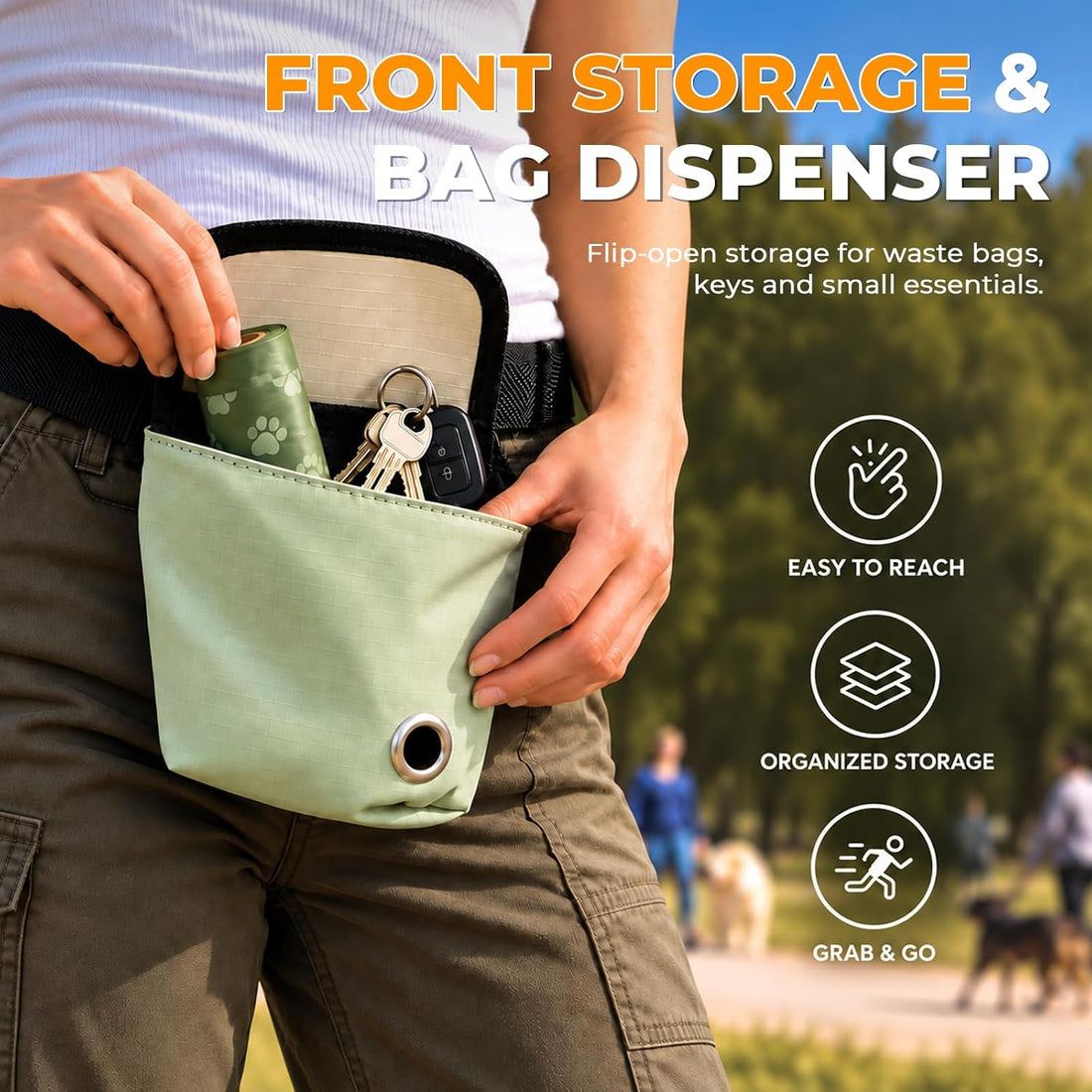 Magnetic Dog Treat Bag with Belt Clip for Training and Walking