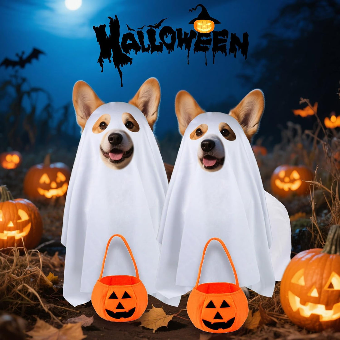 Dog Halloween Costumes, Dog Ghost Costume Funny Pet Ghost Costume