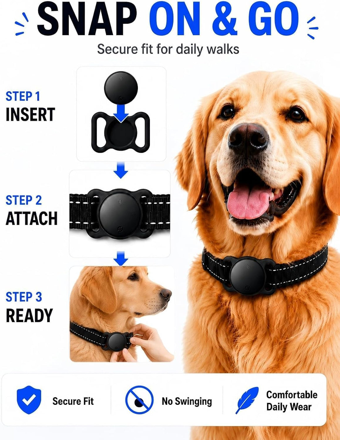 GPS Dog Tracker Collar Pet Finder Tag